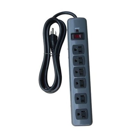 Kab Enterprise Power Strip, Surge, 6 ft., Black PS-649F-3